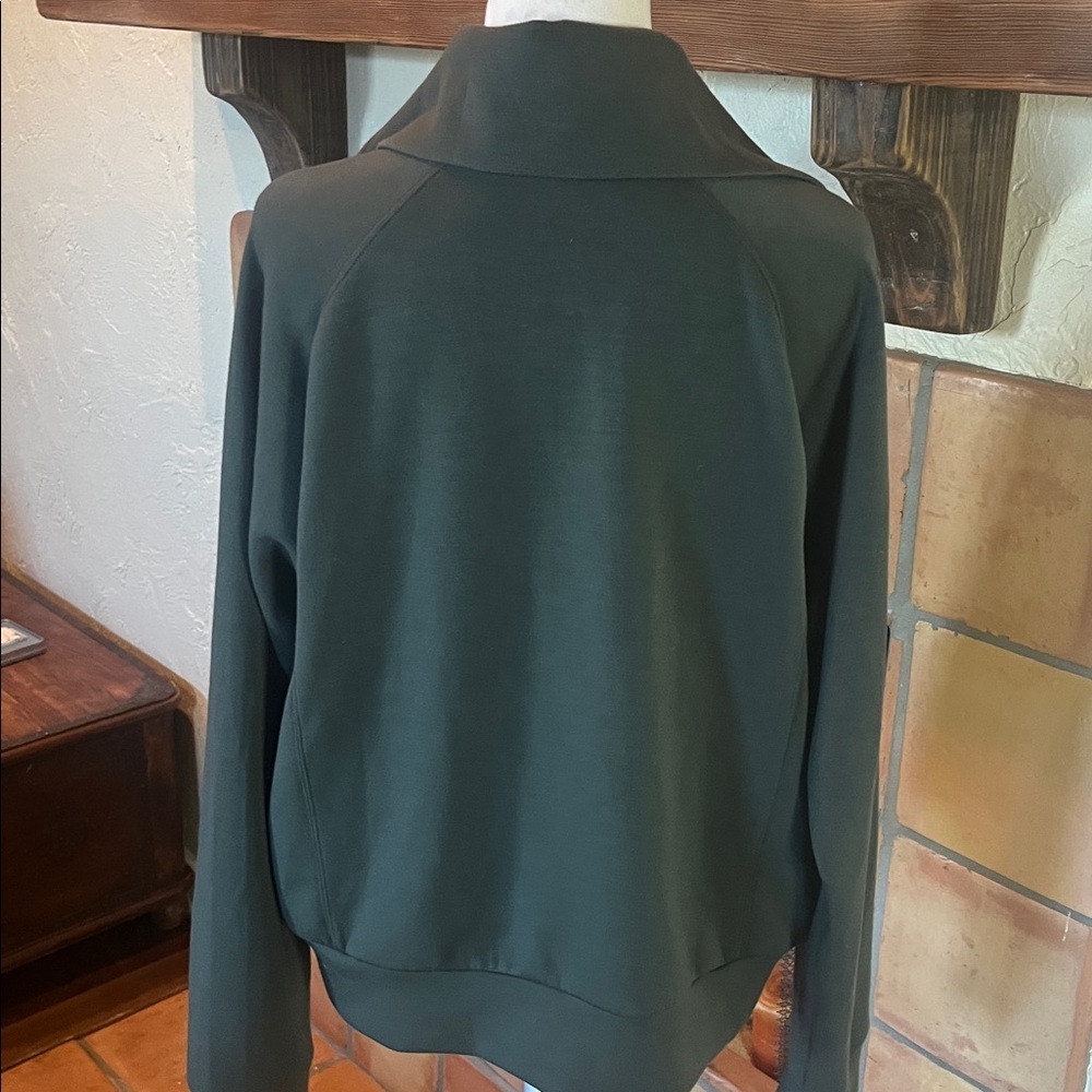 SPANX Olive 1/4 Zip-Up Sweatshirt, size L - Picture 6 of 8
